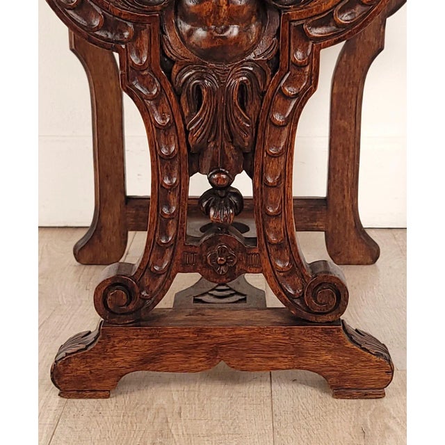 Renaissance Revival Marble Top Side Table, 1920s For Sale - Image 10 of 11