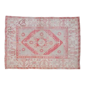 Vintage Distressed Oushak Carpet - 5'9" X 8'1"