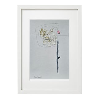 Framed Organic Modern Minimalist Flower Study | Botanical Painting | Herbarium Wall Art For Sale