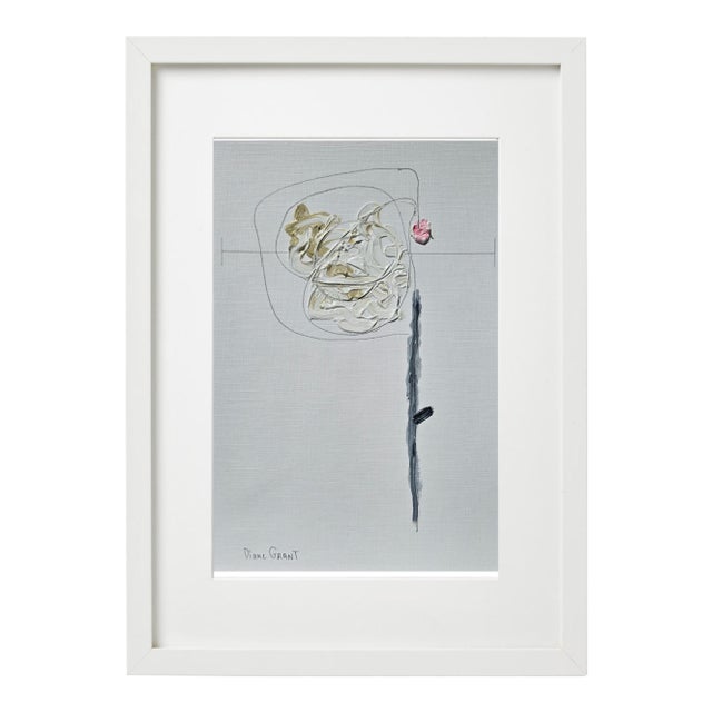 Framed Organic Modern Minimalist Flower Study | Botanical Painting | Herbarium Wall Art For Sale