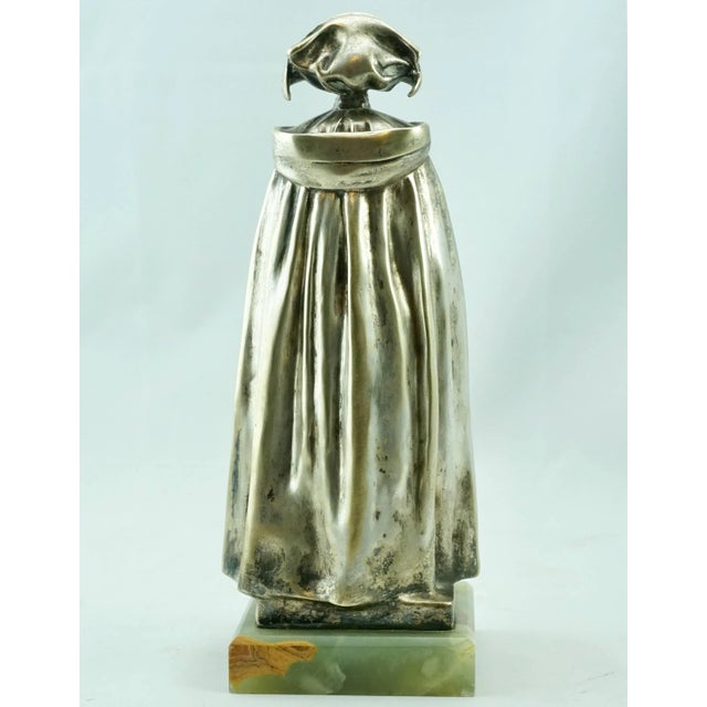 Leo Laporte Blairsy Art Nouveau Silver Overlay Bronze, 1903 For Sale - Image 4 of 7