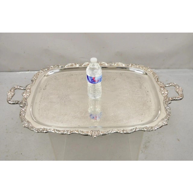 Vintage Poole EPCA Sevenoaks 650 Large Silver Plated Serving Platter Bar Tray. Circa Mid 20th Century. Measurements: 2.5"...