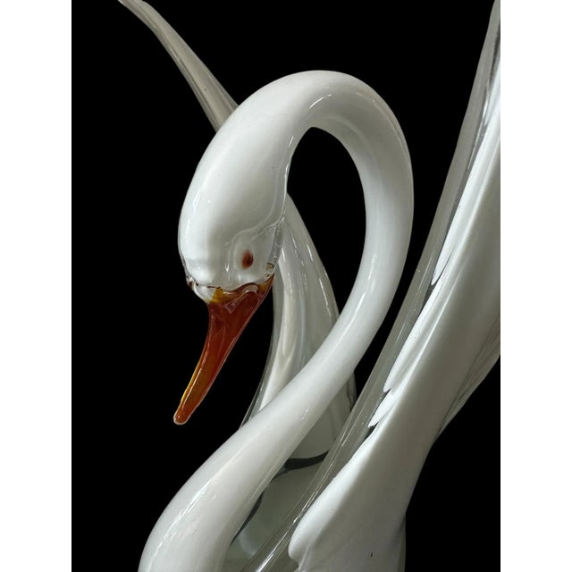1960s Rare Vintage Seguso Murano Glass Swan Sculpture – Mid-Century Italian Glass Art For Sale - Image 5 of 5