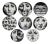 Late 20th Century Set of Eight Fornasetti Lina Cavalieri Porcelain Plates For Sale