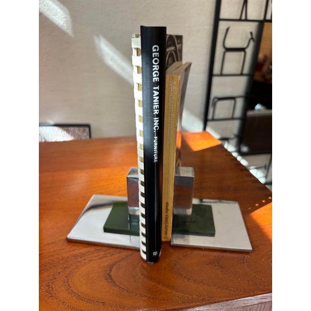 Donald Deskey Machine Age Chrome and Bakelite Bookends - A Pair For Sale - Image 4 of 6