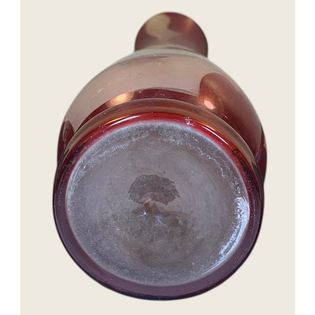 Glass Antique Art Nouveau French Glass Vase With Birds & Ribbons C 1900 For Sale - Image 7 of 7