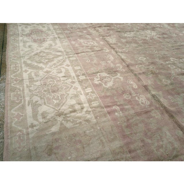 Rustic Galerie Shabab Collection Early 20th Century European Oushak Large Carpet For Sale - Image 3 of 8