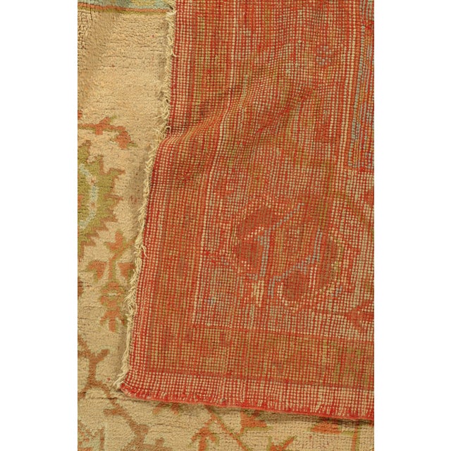 Antique Turkish Soft Peachy-Red Oushak Rug, 10' X 12'6 For Sale - Image 4 of 4