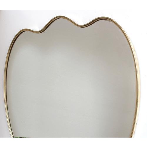 Vintage Italian Wall Mirror with Brass Frame in the style of Gio Ponti, 1960s For Sale - Image 14 of 16
