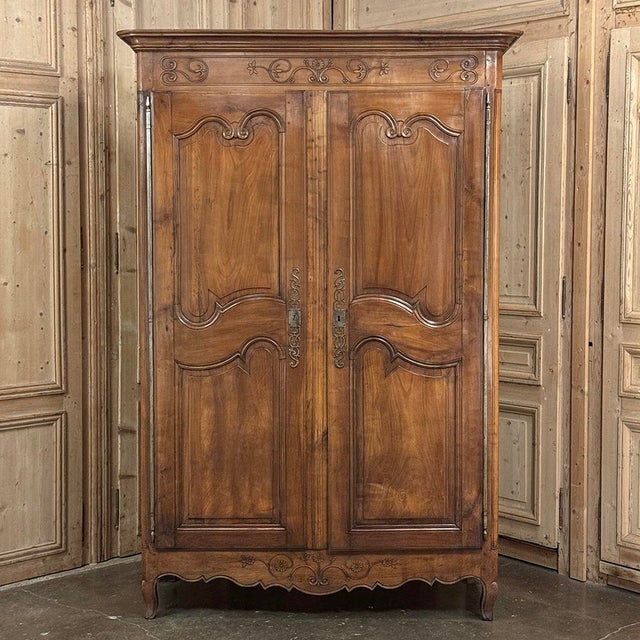 19th Century Country French Fruitwood Armoire From Normandy For Sale In Dallas - Image 6 of 18