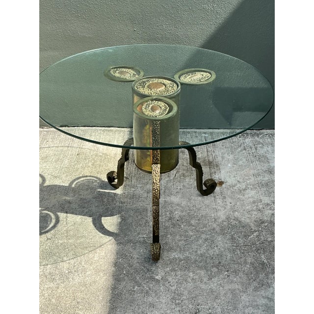 This vintage sculptural table pedestal makes a strong architectural statement through a thoughtful mix of organic form and...