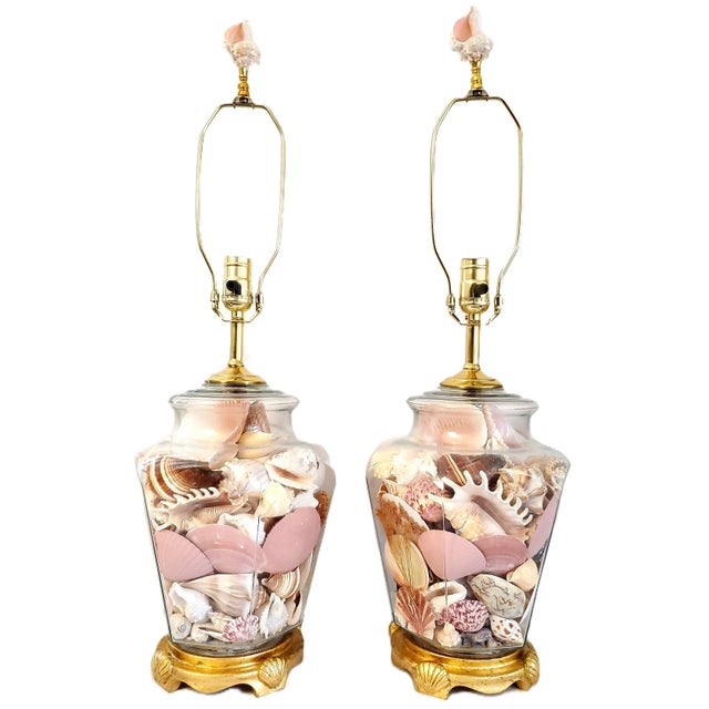 Christa's South Seashells Lamp Pair Seashells Shellls For Sale - Image 4 of 12