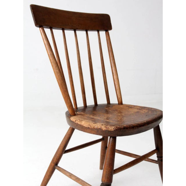 Brown Antique Primitive Farmhouse Chair For Sale - Image 8 of 10