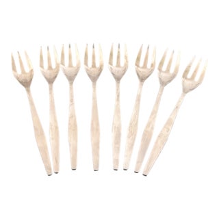 Christofle Oyster Forks, Orly Pattern- Set of 8 ,C. 1960's For Sale
