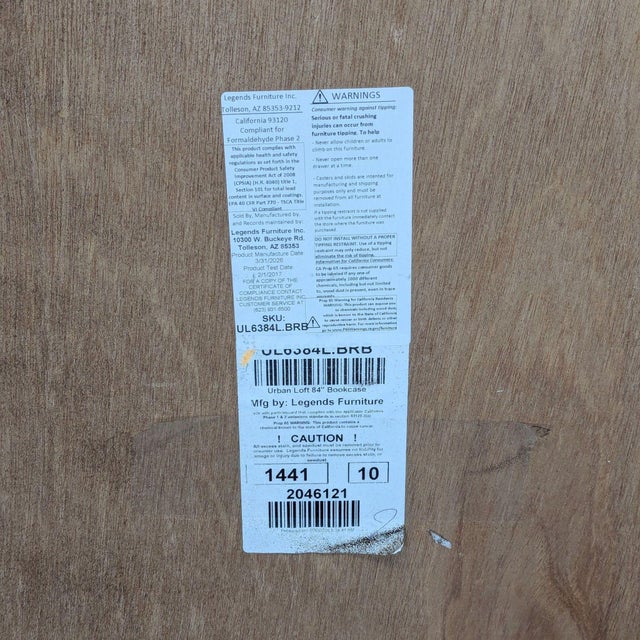 Legends Furniture Westlawn 5-Shelf Tall Wooden Bookshelf For Sale In San Francisco - Image 6 of 6