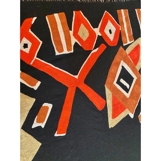 Wool Abstract Textile Signed by Artist For Sale - Image 4 of 9