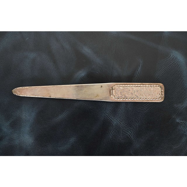 Roycroft Arts & Crafts Silver Finished Hammered Copper Letter Opener For Sale - Image 9 of 11