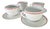 French Porcelaine d'Auteuil Bistrot Rust Orange Oversized Cups & Saucers, Set of 4 For Sale