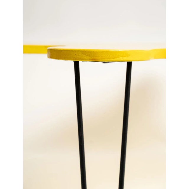 2022 Abstract, Yellow, Acrylic Paint With Glitter, Polyurethane, Wood Base Octupus Table by Bohdan For Sale - Image 4 of 12