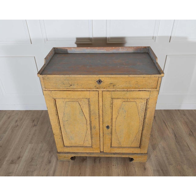Swedish Gustavian Period Buffet in Original Yellow Paint, Late 18th Century For Sale In Atlanta - Image 6 of 12