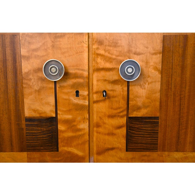 Wood Swedish Grace Flamed Birch and Macassar Cabinet by Svenska Möbelfabrikerna, SMF, Late 1920s For Sale - Image 7 of 9