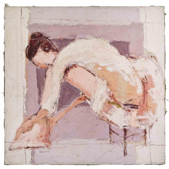 1970s Franco Marzilli, Ballerina, Oil Painting, 1970s For Sale - Image 5 of 5