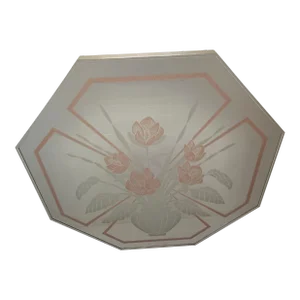 Vintage Etched Floral Mirror