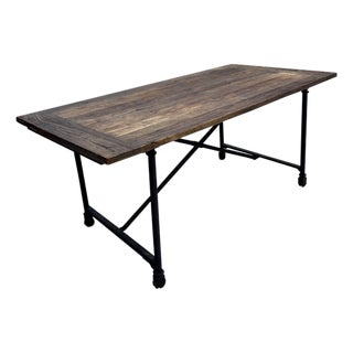 Restoration Hardware Flatiron Rectangular Dining Table in Reclaimed Wood For Sale