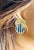 1990s 14k Yellow Gold Mother-of-Pearl, Black Onyx and Sodalite Vintage Stud Earrings, Pair For Sale - Image 5 of 7