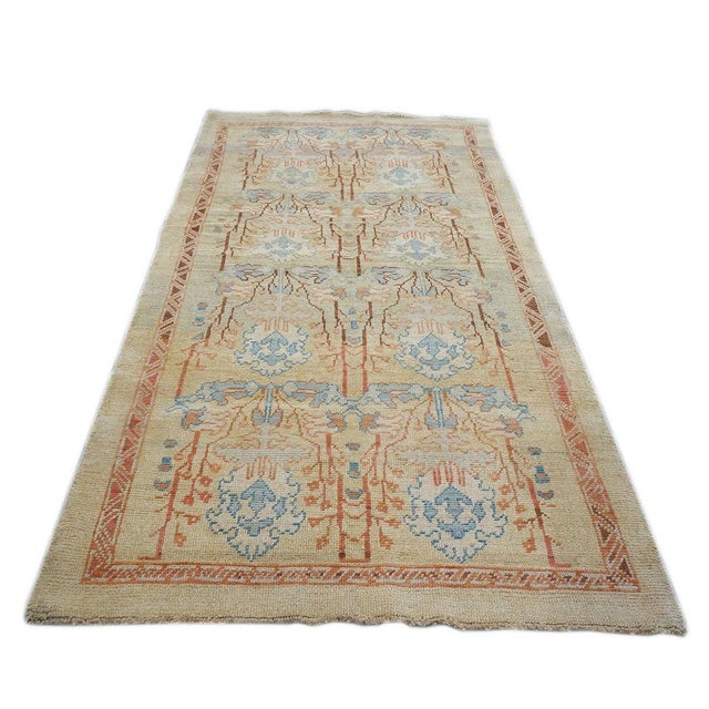 21st Turkish Donegal 4x8 Tan and Rust Hemp/Wool Handmade Area Rug #1140876