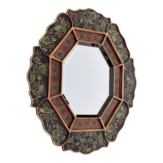Robert M. Weiss Octagonal Mirror in Reverse Painted Frame For Sale