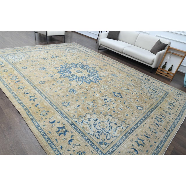 1970s Vintage Persian Handmade Wool Cotton Area Rug For Sale - Image 11 of 11