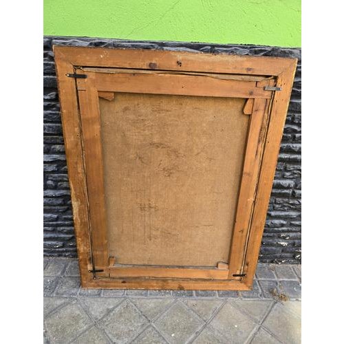 Presenting an intriguing oil on canvas, a copy of El Greco's famous work "The Nobleman with His Hand on His Chest." This...