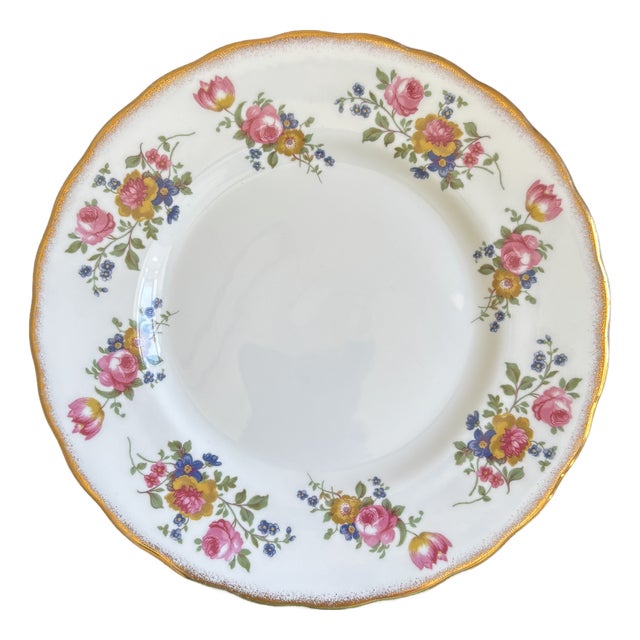 Vintage English Bone China Decorative Dessert Plate For Sale