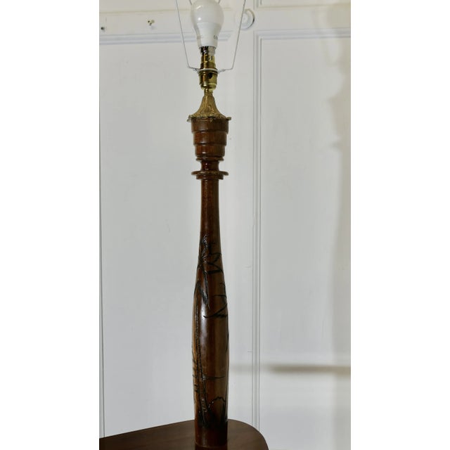 Mid-Century Modern Standard or Floor Lamp with Palm Decoration, 1950s For Sale - Image 3 of 10