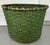 Very Large Antique 19th Century American Green Paint Decorated Splint Basket for Fireplace Logs For Sale - Image 4 of 12