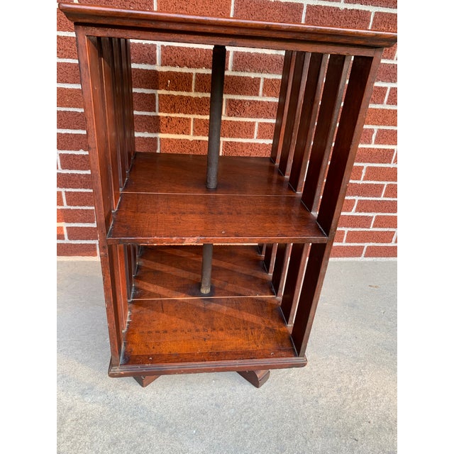 Victorian Early 20th Century Victorian Revolving Bookcase Table For Sale - Image 3 of 10