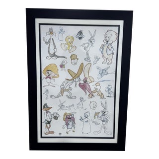 Circa 1997 Virgil Ross for Warner Bros Titled “Bugs N Friends” Lithograph For Sale