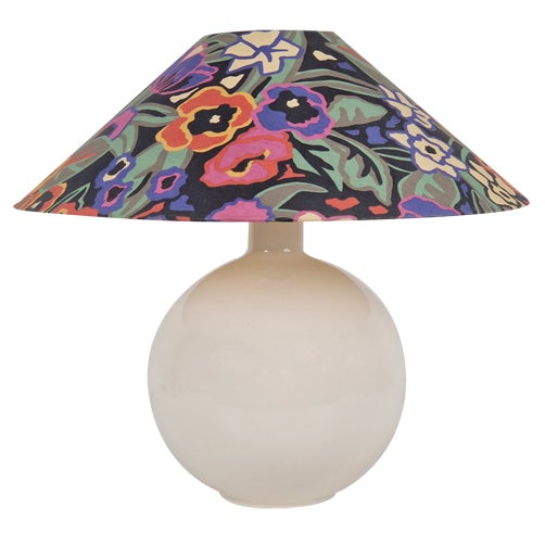 Vintage White Ceramic Sphere Table Lamp, 1970s For Sale