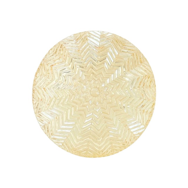 Vintage Geometric Amber Glass Wall Light or Flush Mount From Limburg, Germany, 1970s For Sale - Image 10 of 10