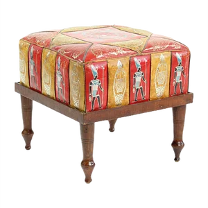 Vintage Turkish Leather Ottoman, 1960s