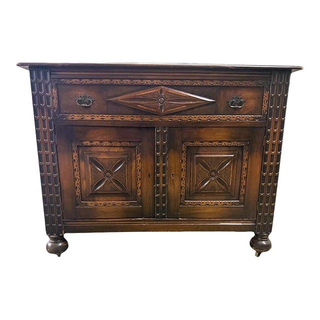 Rare 1920s Baker Furniture Antique Large Spanish Revival 42” Walnut