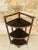 Vintage, mid-century, bamboo and rattan, three-tired corner shelf on legs, circa 1960s. this beautiful piece, has a design...