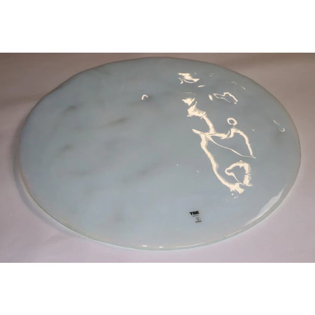 Modern Murano Hand Cast Opaline Glass Panel. Made by ITRE. Dimensions: Diameter 23 1/2" - Depth 1/2" Weight: 20 LB