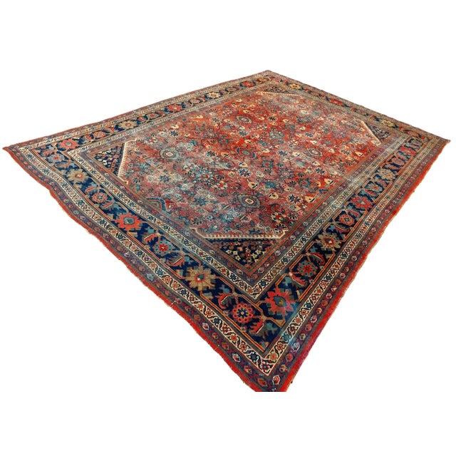 1930s Rare Antique Persian Mahal Rug. 7'7"x 10'2" For Sale - Image 5 of 16