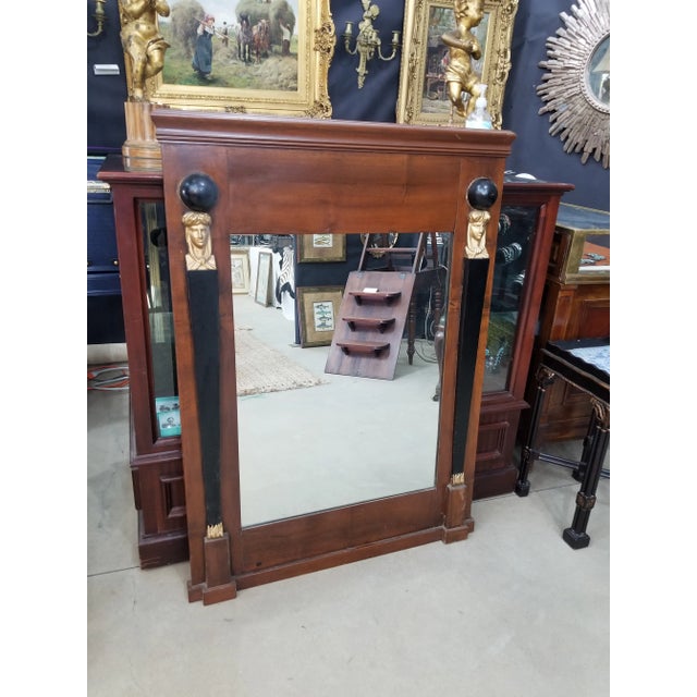Mid-Century Modern Neoclassical Antique Mirror For Sale - Image 3 of 7