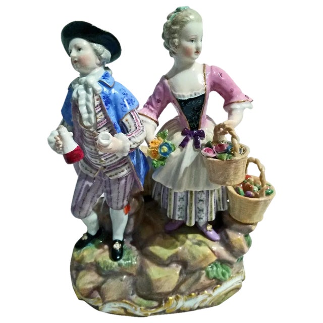 Meissen Figurines Cherubs with Wine Growers Model C attributed to Acier, 1870s For Sale