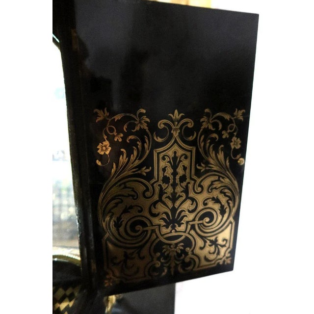 Large Wooden & Brass Inlay Clock For Sale - Image 9 of 12