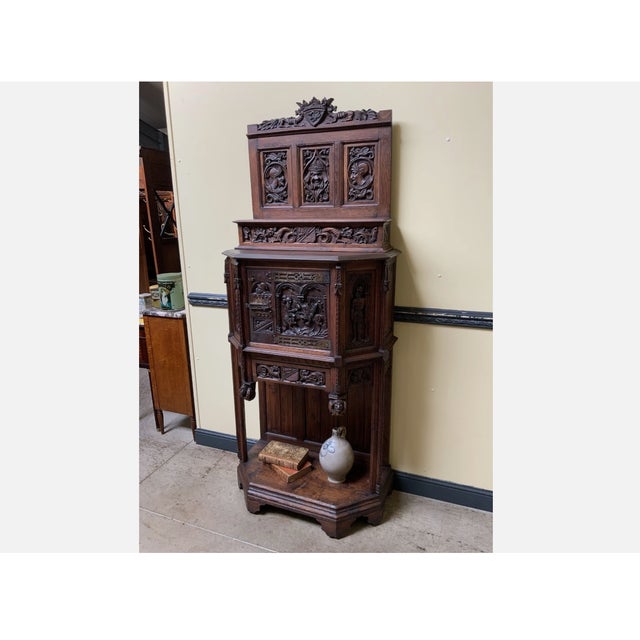 Antique Neo-Gothic Wooden Buffet, 1870 For Sale - Image 9 of 13