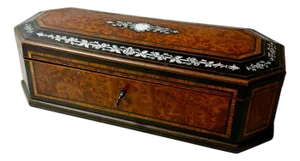 19th Century French Napoleon III Jewelry Box With Original Key